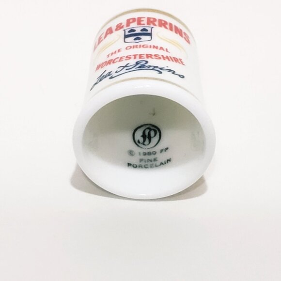 Lea & Perrins Sauce Worcstishire Advertising Thimble 1" Porcelain 1980s - Picture 6 of 6